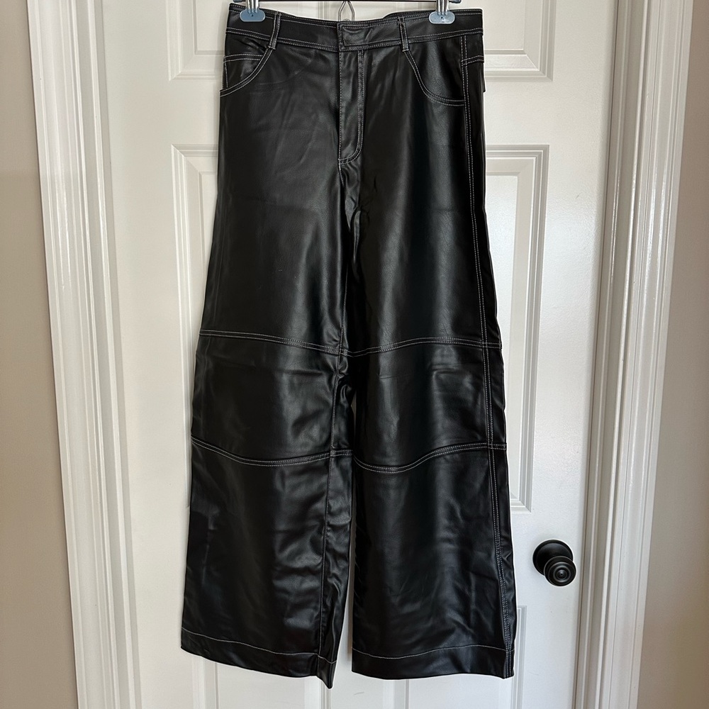 Zara wide leg leather pants size M